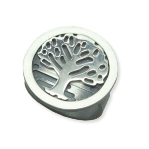 Ring Silber 925 oxidiert und poliert rhodinierter Lebensbaum