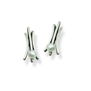 Ohrstecker Silber 925 oxidiert, Süßwasser-ZH...