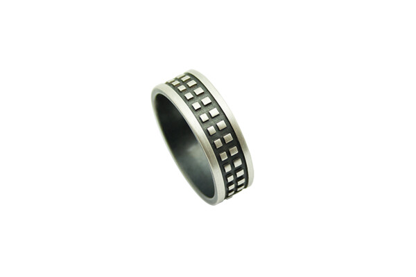 9832/10H-aso, Ring Silber 925 oxidiert matt