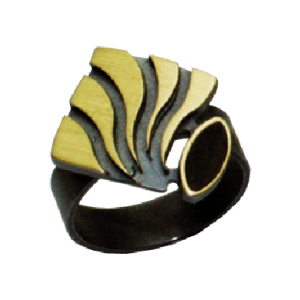 Ring L2B Altbronze mit echtem Ebenholz und verstellbarer Schiene