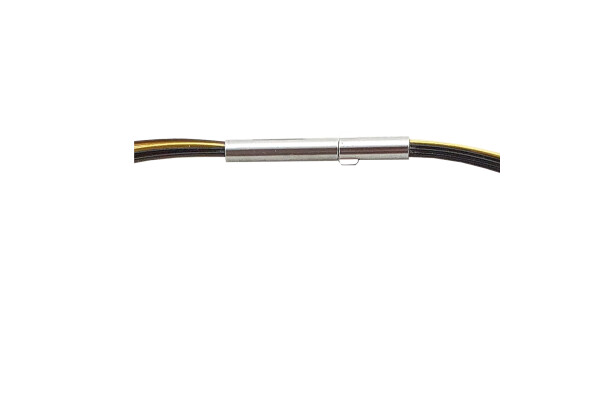 10-reihiges Stahlseil schwarz-gold mit Druckverschluss in Edelstahl