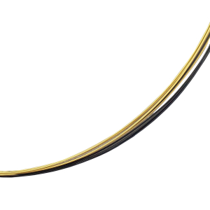 10-reihiges Stahlseil schwarz-gold mit Druckverschluss in Edelstahl