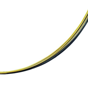 10-reihiges Stahlseil schwarz-gold mit Druckverschluss in Edelstahl 40 cm