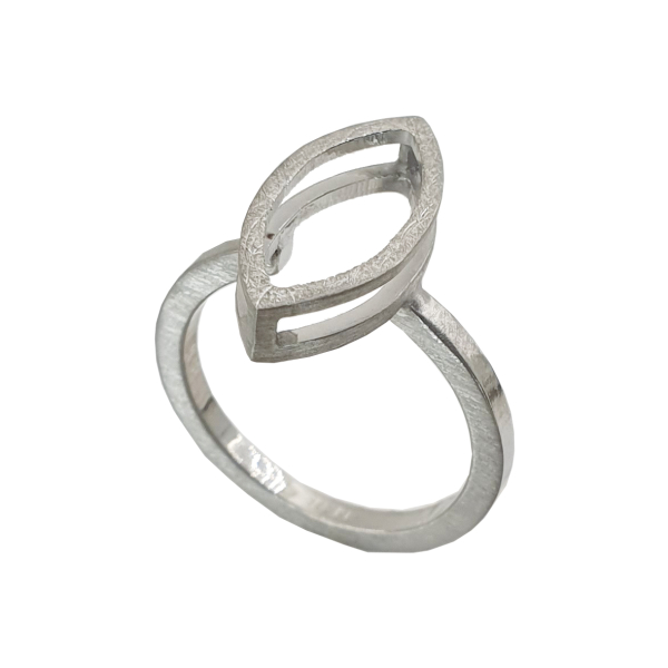 1129-kr, Ring Sterling Silber 925 gekratzt platiniert