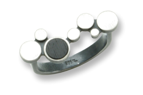 Ring Sterling Silber 925 oxidiert mit Ebenholz