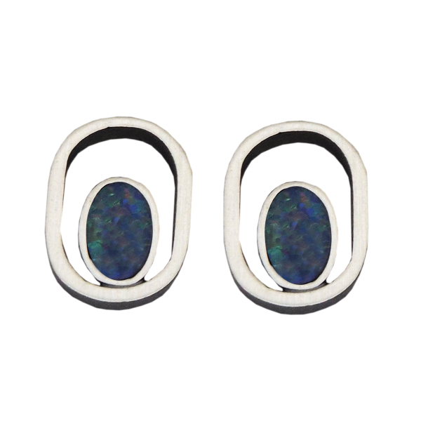 P2127-aso-ot, Ohrstecker Silber 925 oxidiert