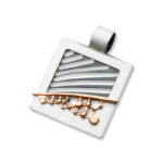 7366, Anhänger Silber 925 oxidiert und poliert roségold